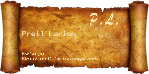 Prell Larion névjegykártya